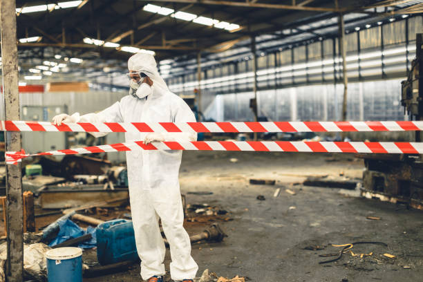 Professional Biohazard technician working in Houston, TX